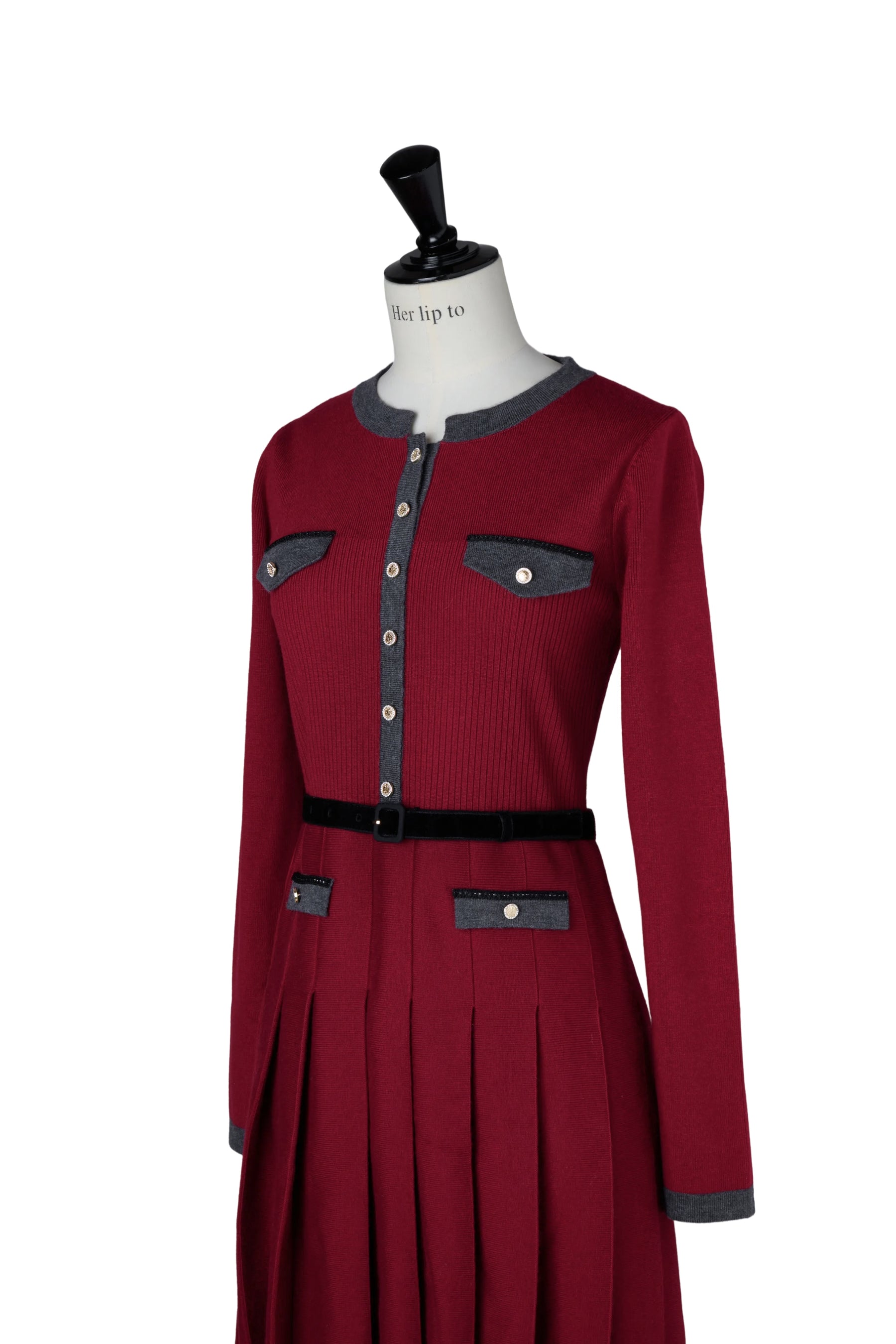 Gabrielle Belted Knit Dress