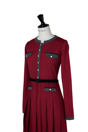 Gabrielle Belted Knit Dress