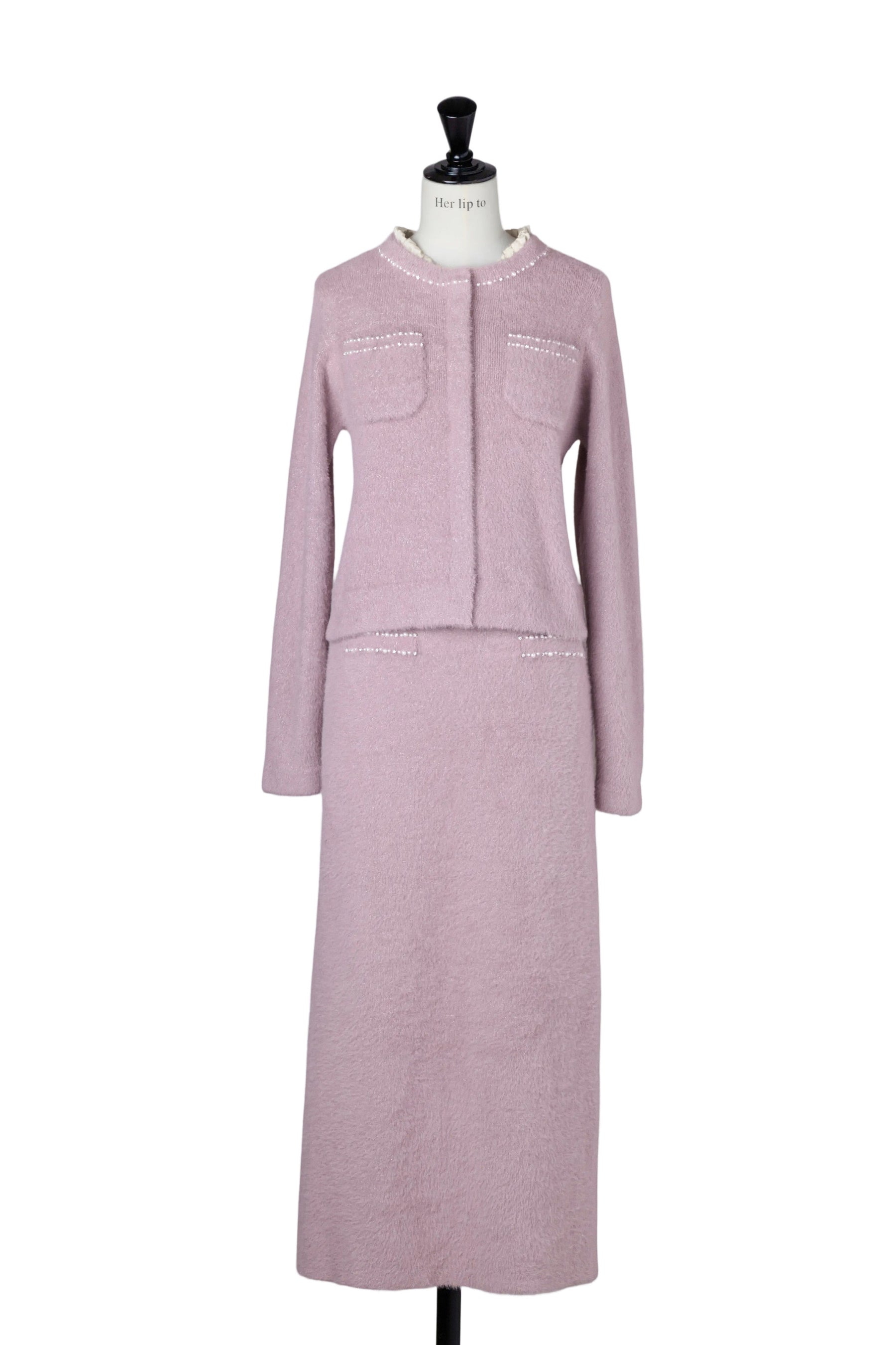 【crystal pink】Corinthia Shaggy Knit Set