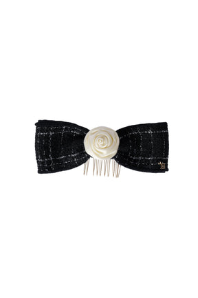 Classic Rose Tweed Ribbon Comb