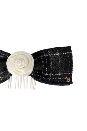 Classic Rose Tweed Ribbon Comb