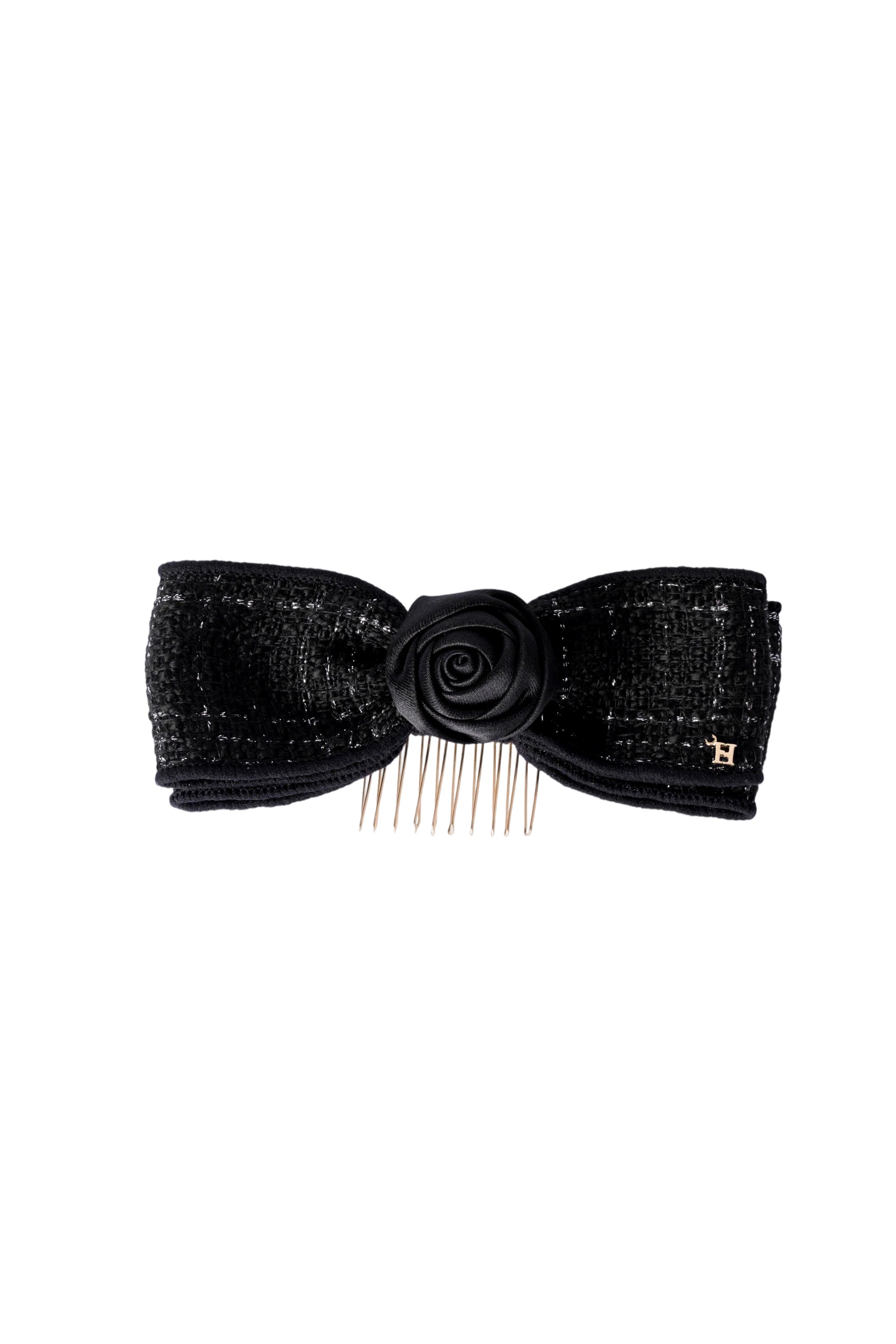 Classic Rose Tweed Ribbon Comb