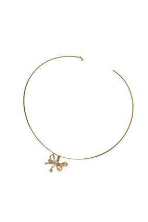 Double Crystal Ribbon Choker