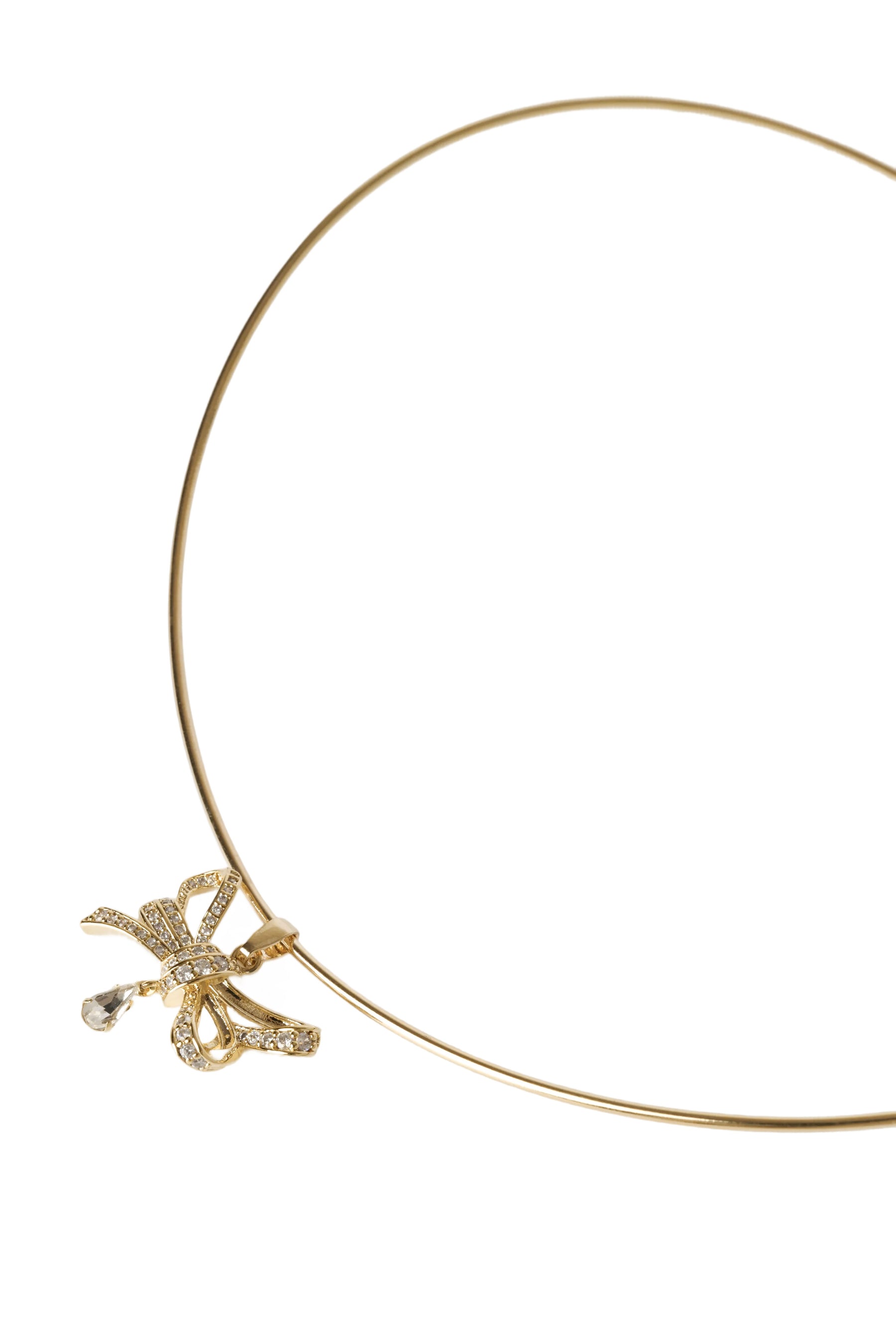 Double Crystal Ribbon Choker