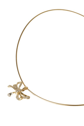 Double Crystal Ribbon Choker