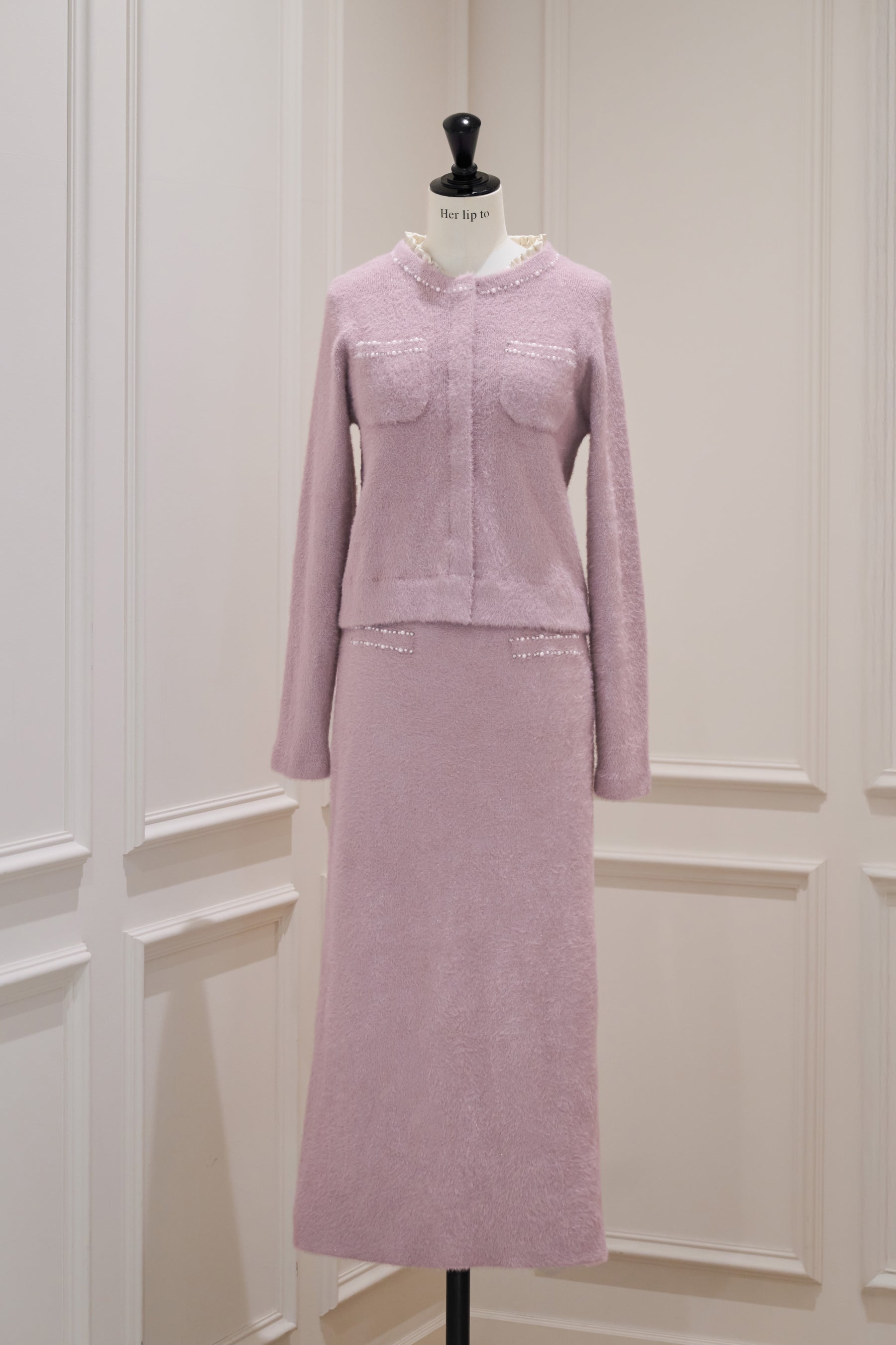 【crystal pink】Corinthia Shaggy Knit Set