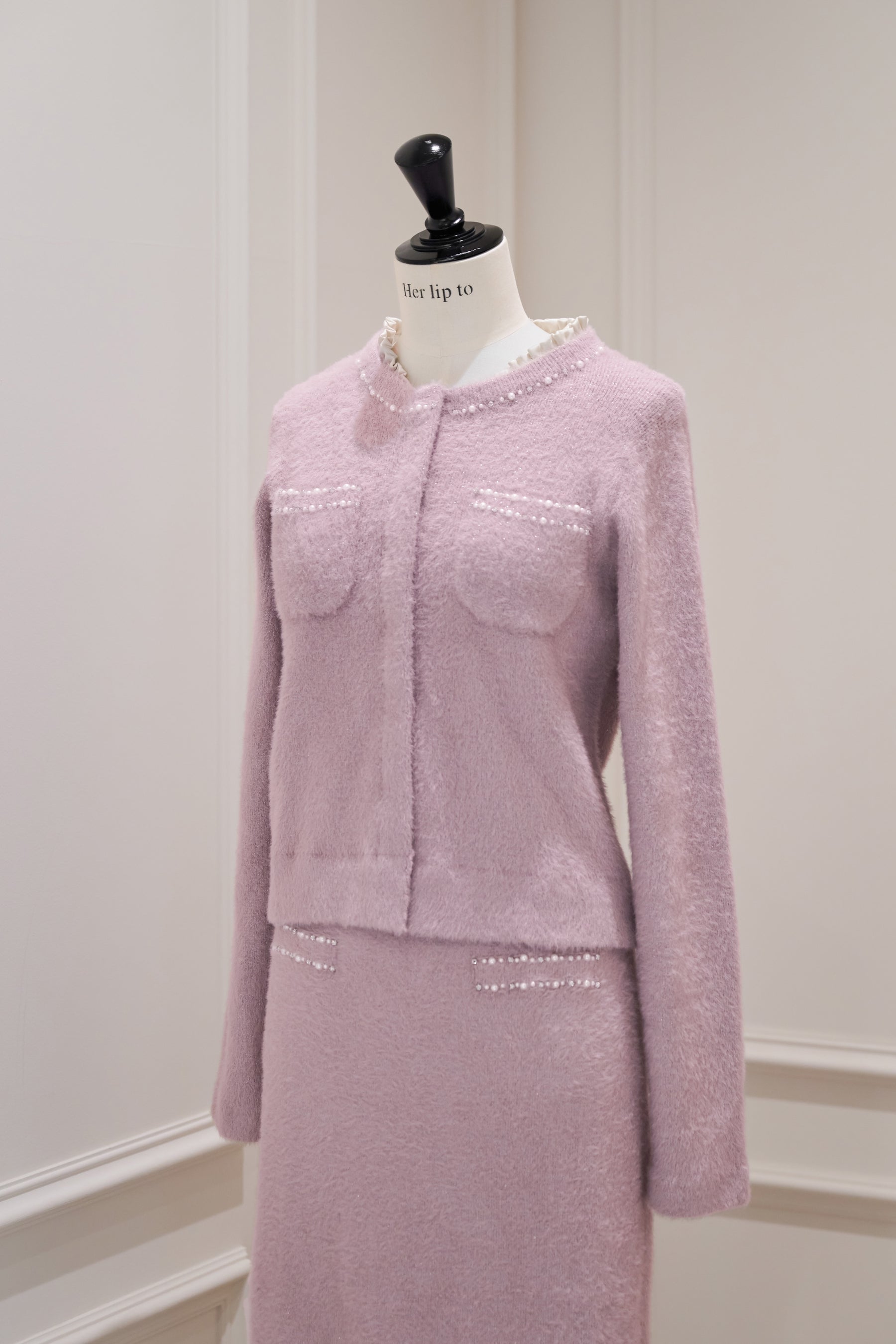 【crystal pink】Corinthia Shaggy Knit Set