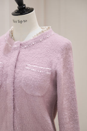 【crystal pink】Corinthia Shaggy Knit Set