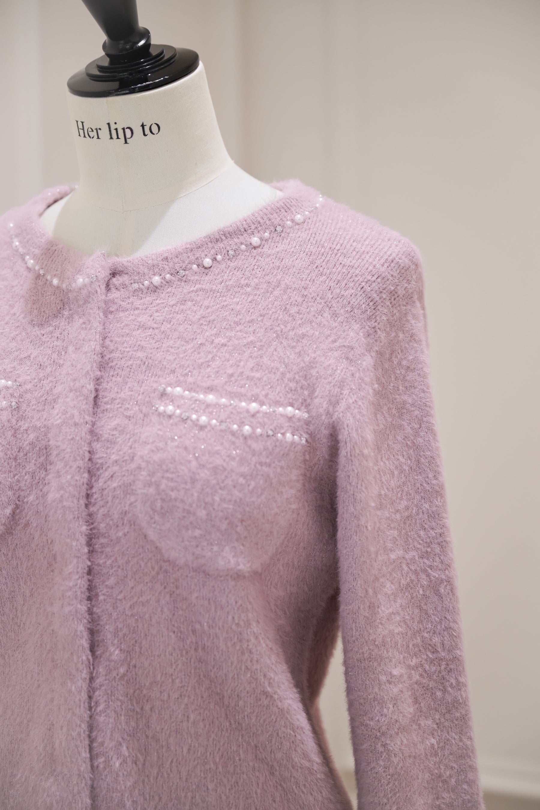 【crystal pink】Corinthia Shaggy Knit Set