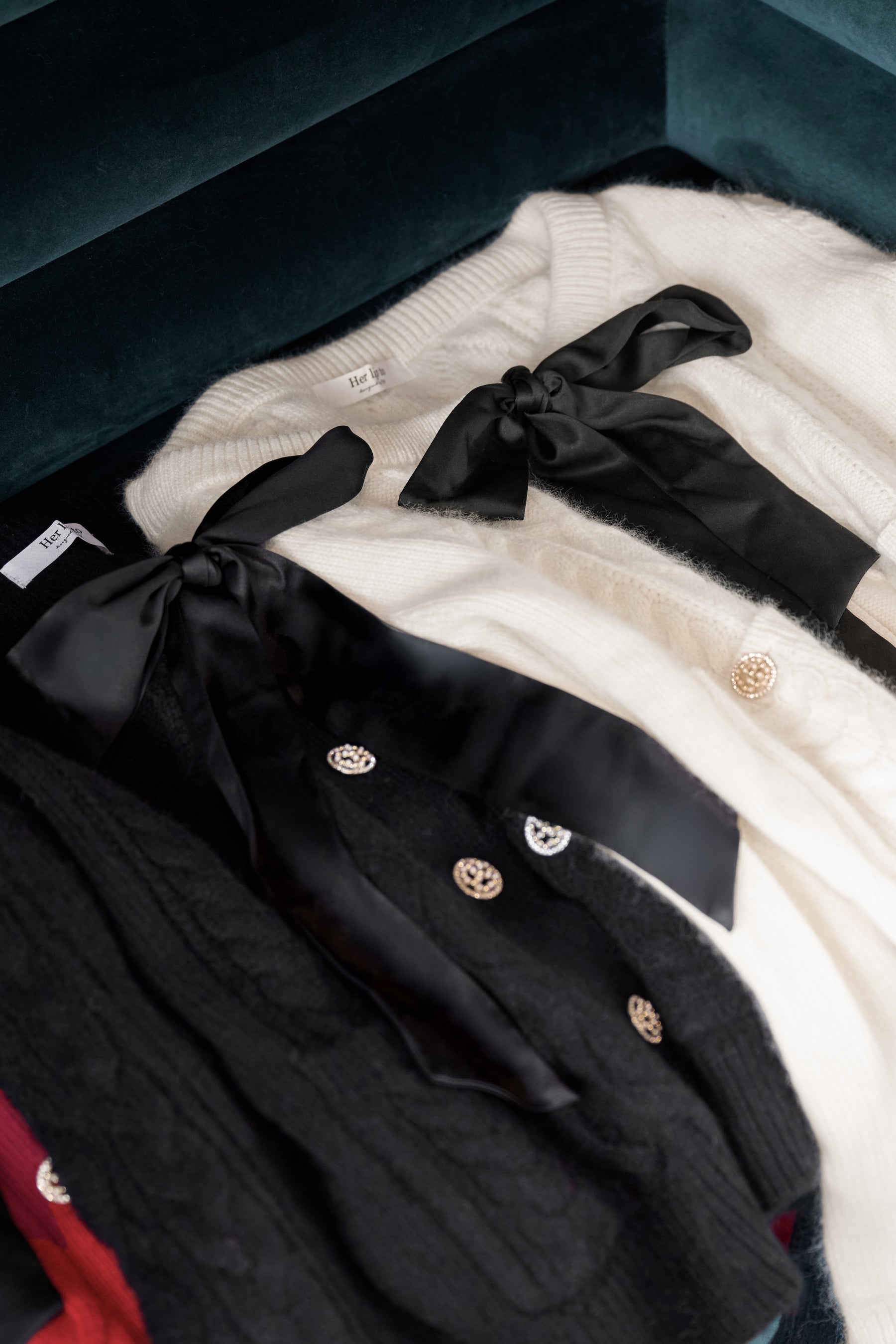 Aerienne Cable-Knit Ribbon Cardigan