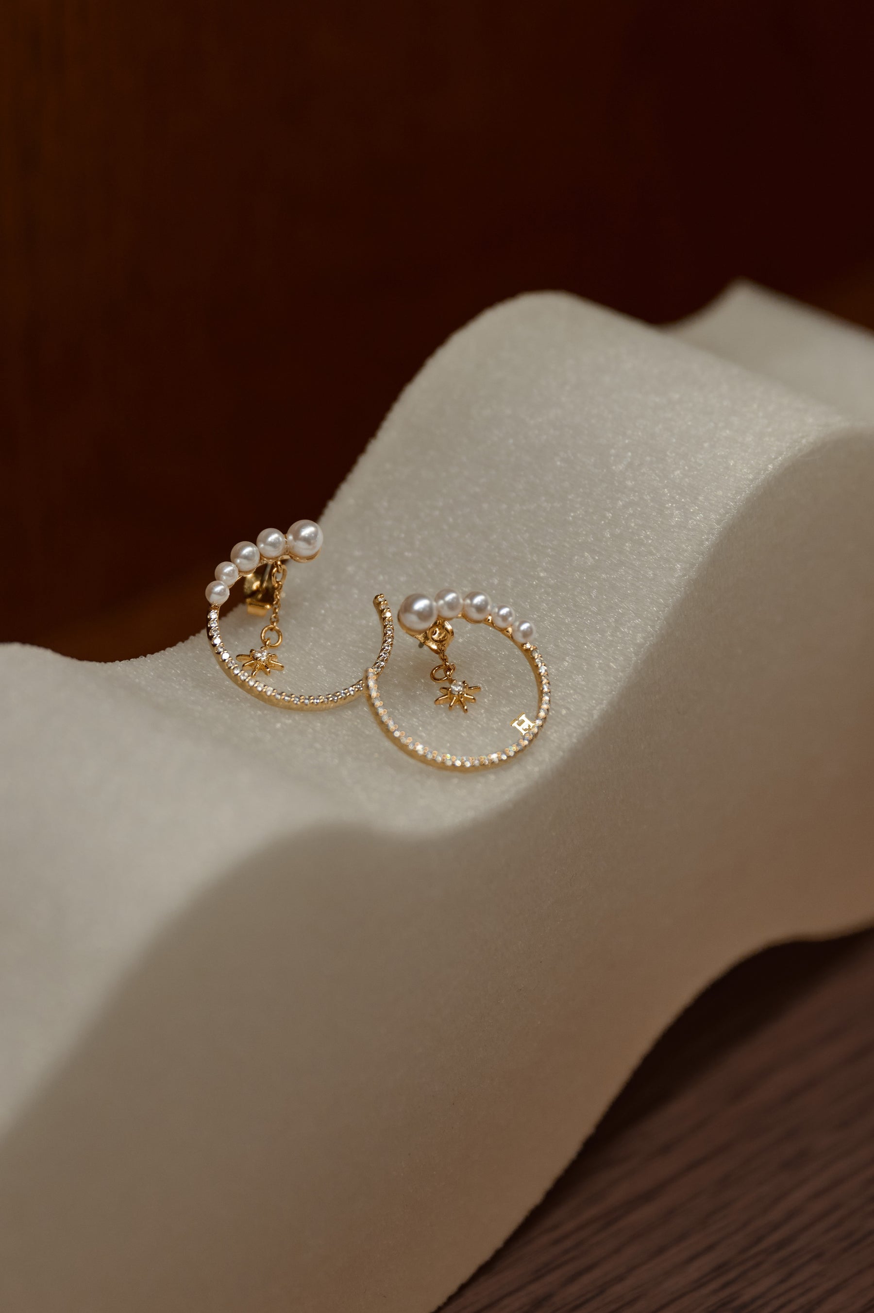 Luna Crystal Pearl Pierces