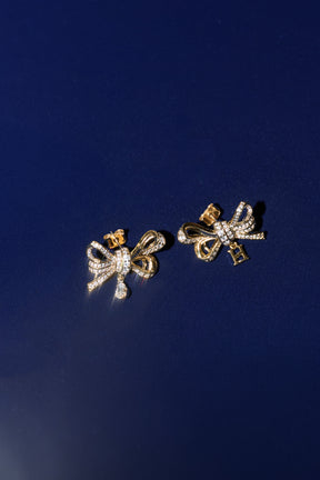 [gold] Crystal Ribbon Pierces