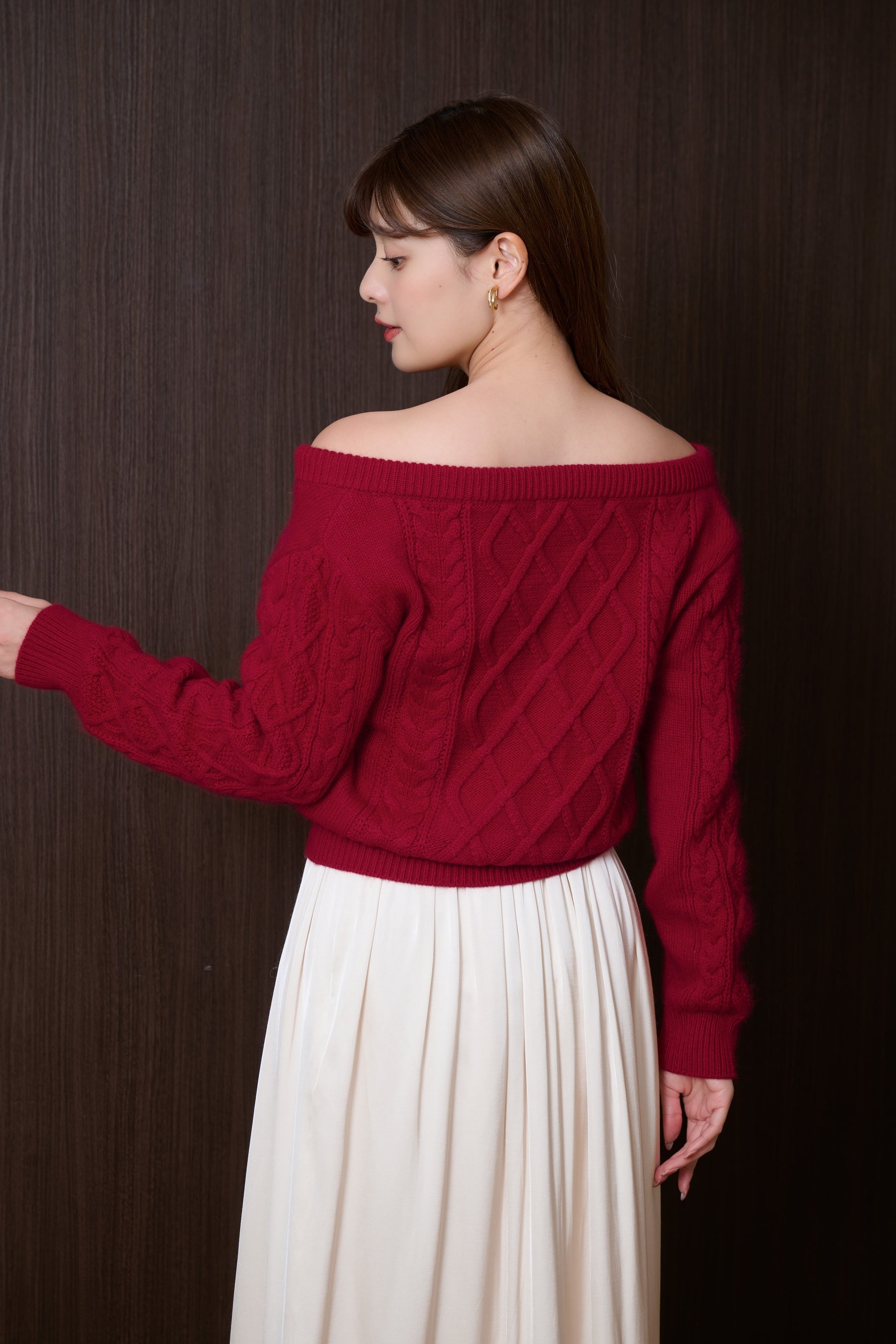 Aerienne Cable-Knit Ribbon Cardigan
