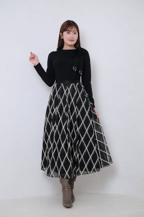 Bijou Ribbon-Tie Knit Top