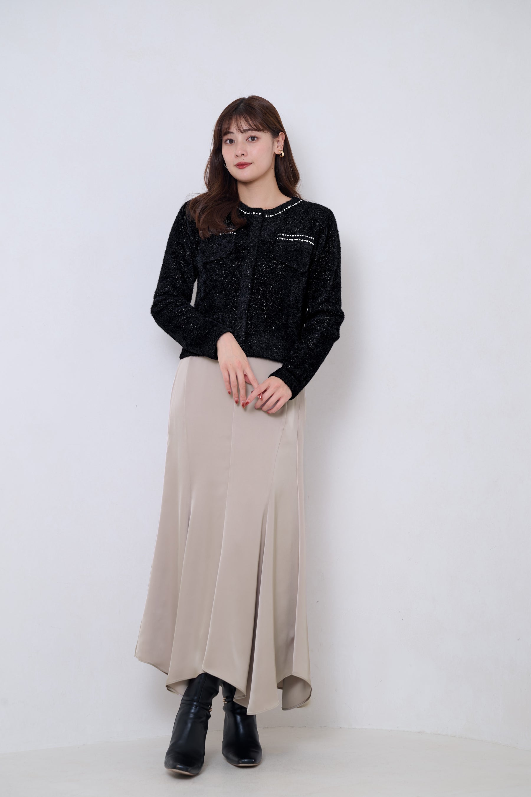 【crystal pink】Corinthia Shaggy Knit Set