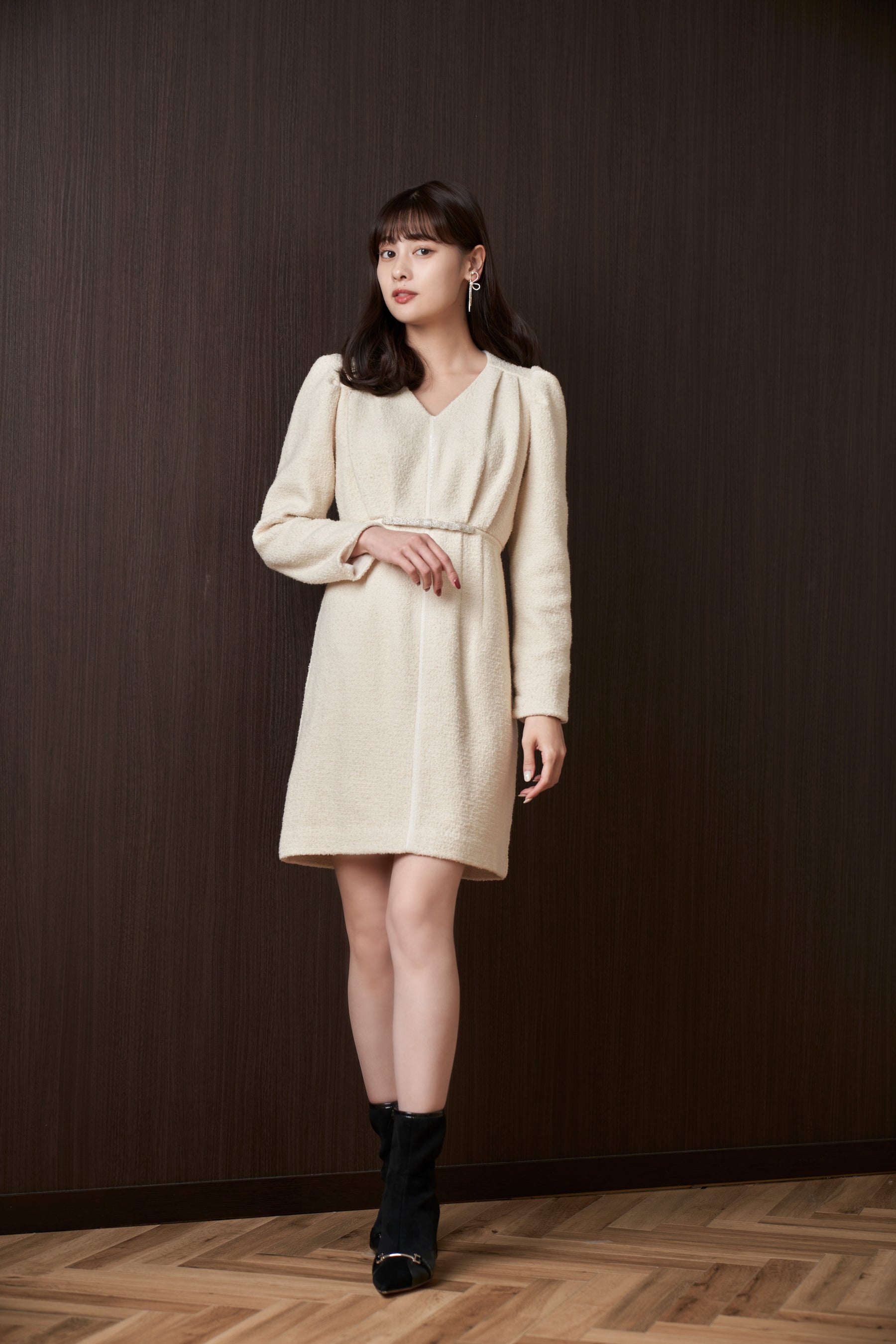 Epoch Boucle Mini Dress Sサイズ　swanHerlipto