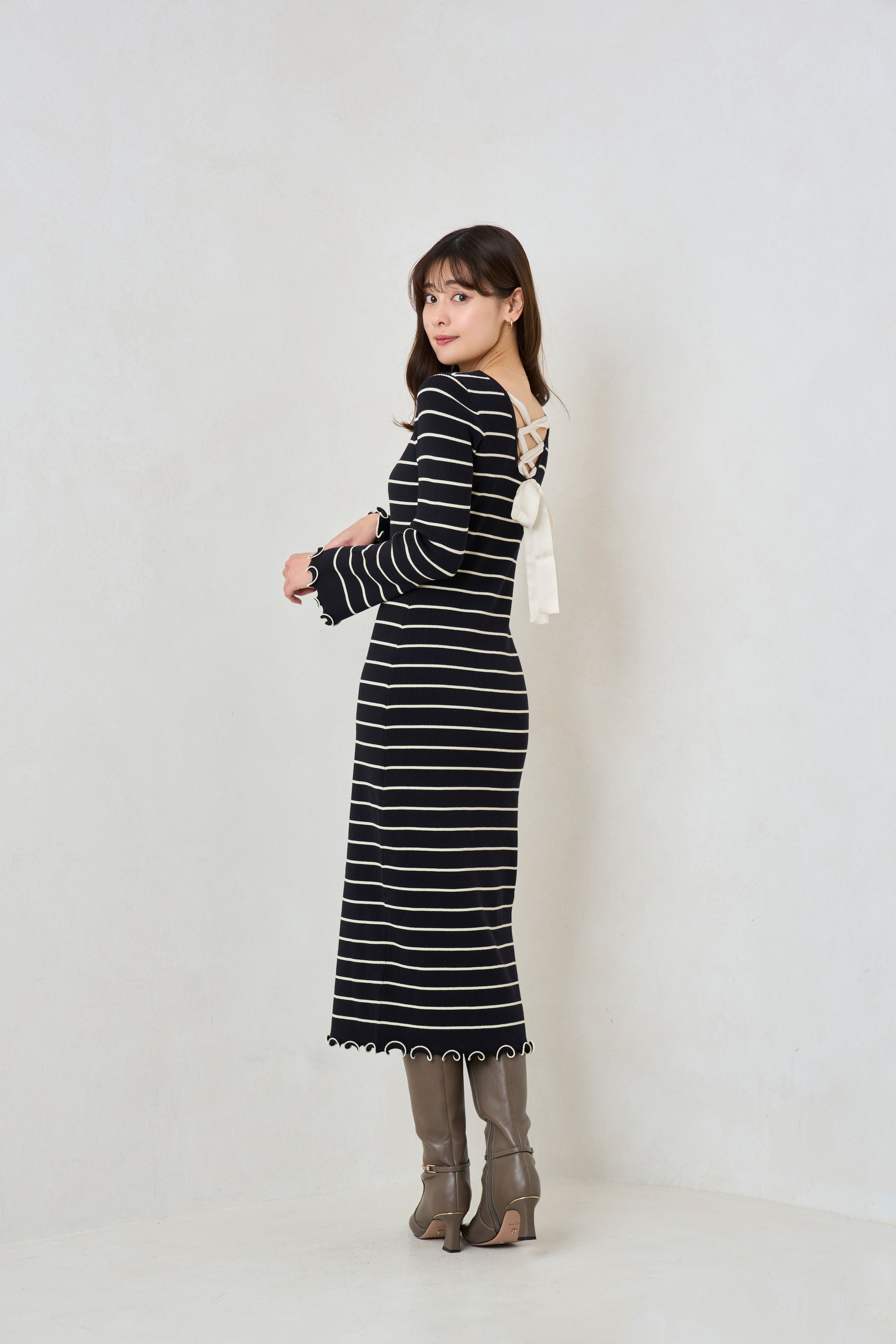 Be Mine Back Lace-Up Long Dress