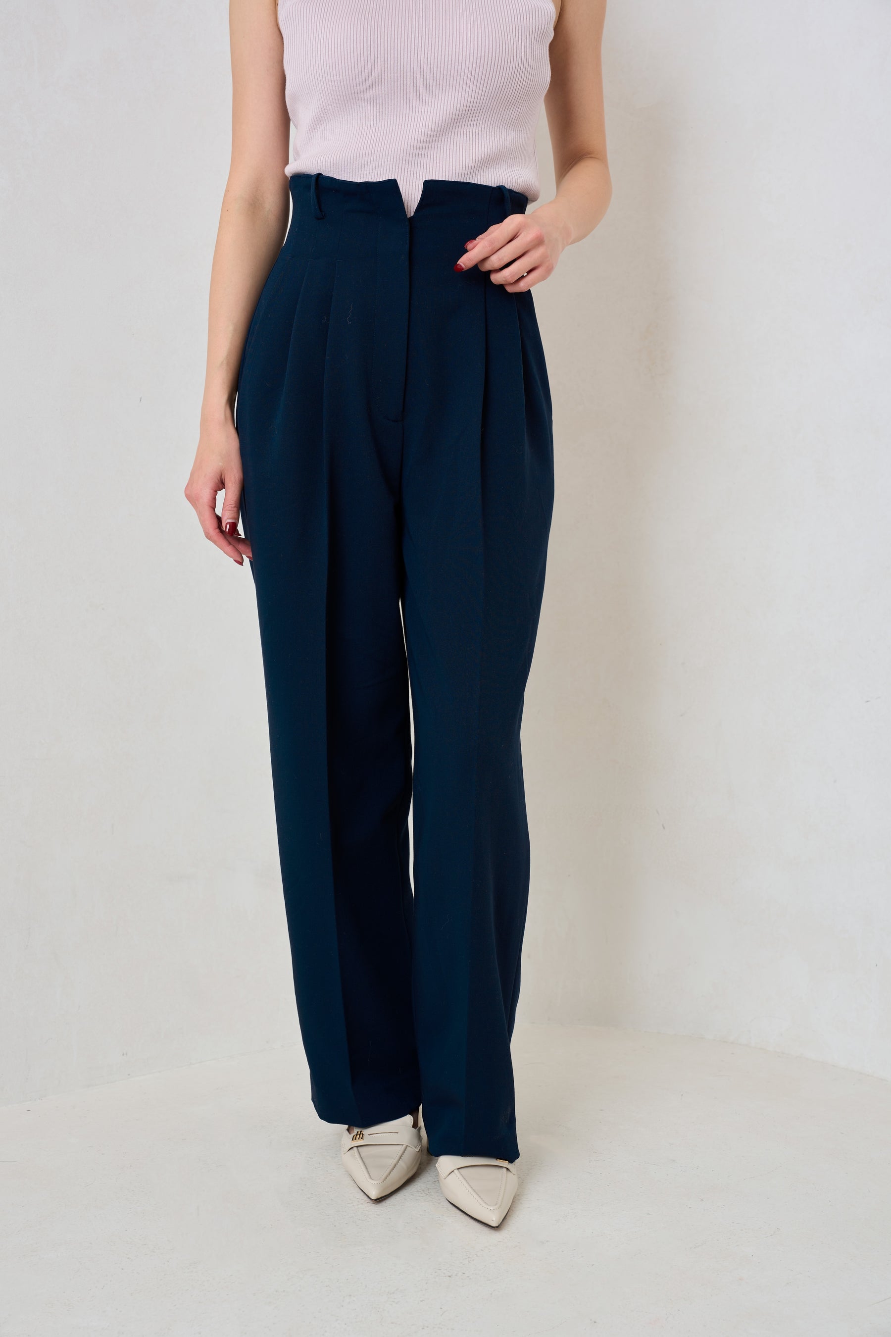 High Waist Tuck Trousers