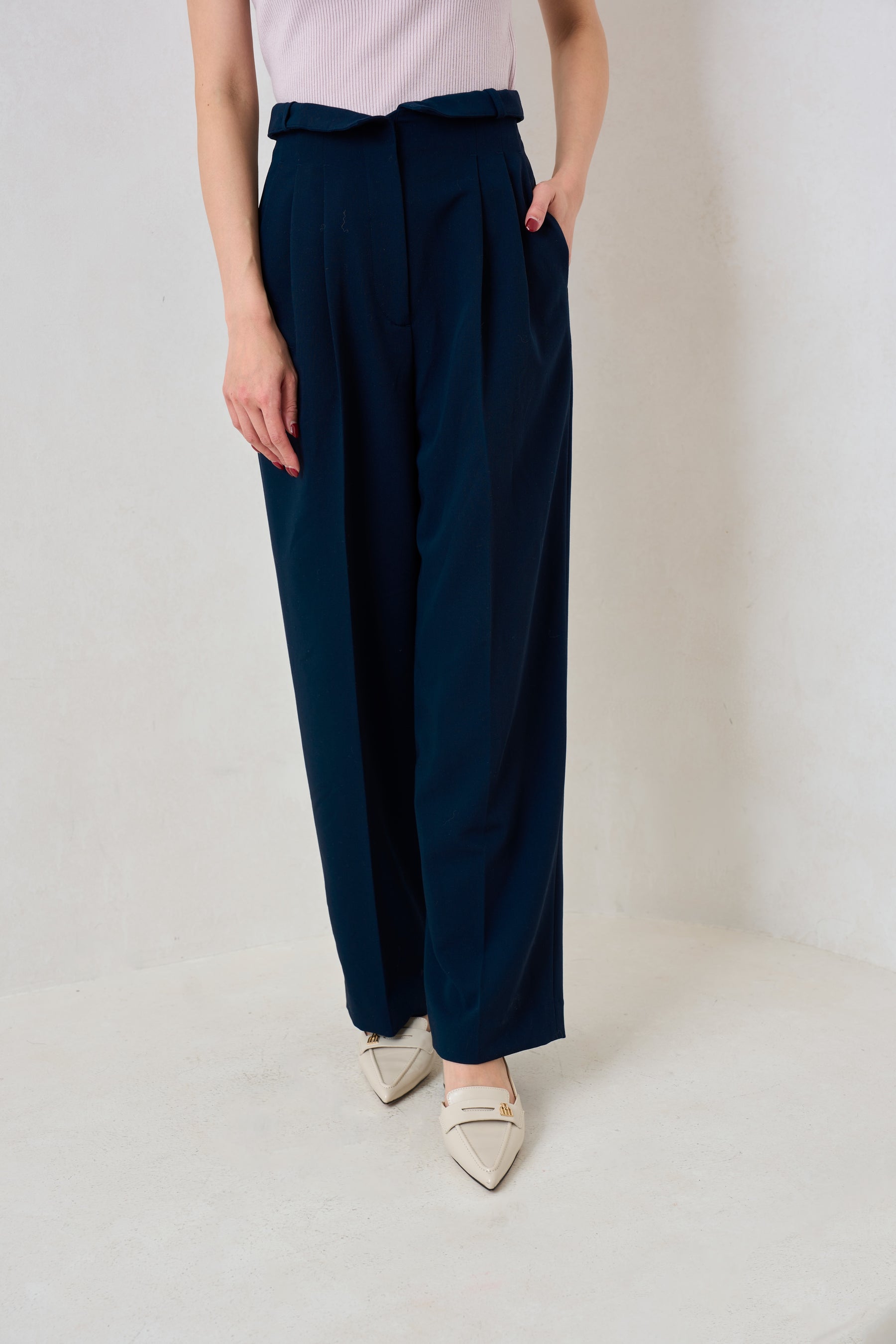 High Waist Tuck Trousers