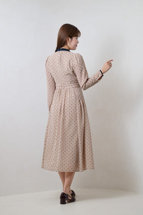 Heart Dot Bow Tie Chiffon Dress