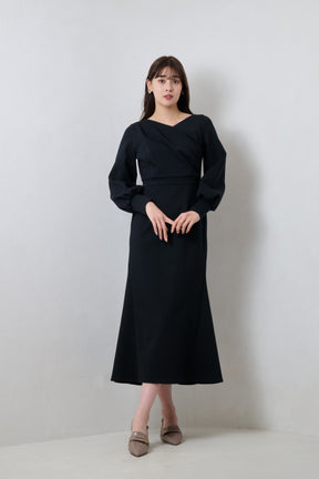 Tucked Mermaid Ponte Dress