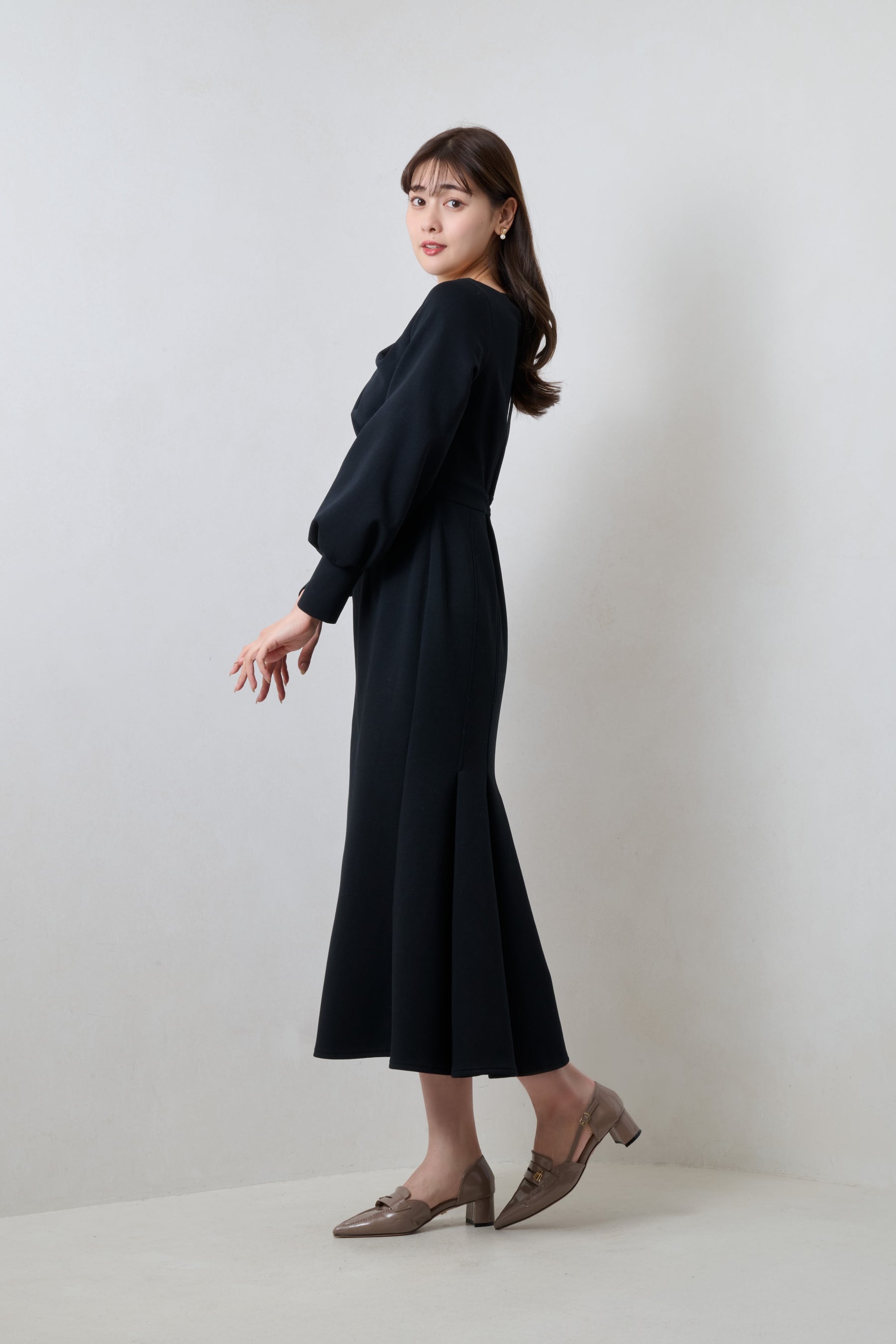 Tucked Mermaid Ponte Dress