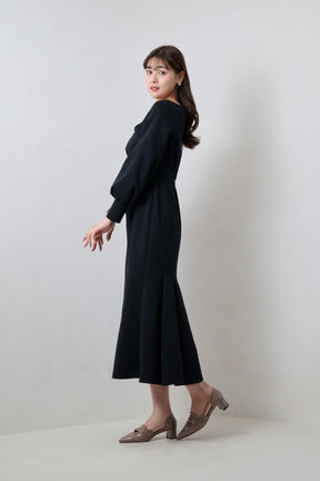 Tucked Mermaid Ponte Dress