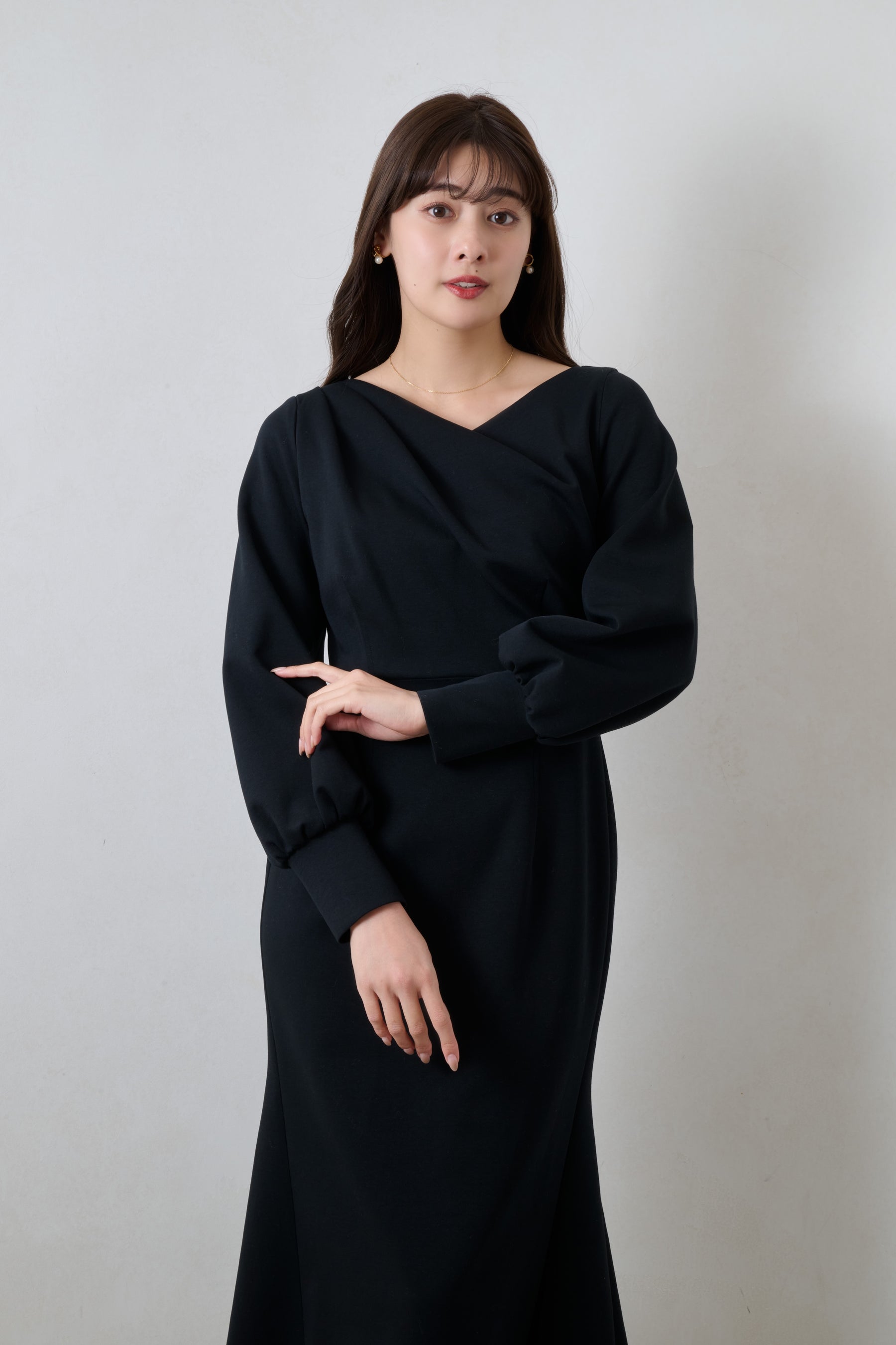 Tucked Mermaid Ponte Dress