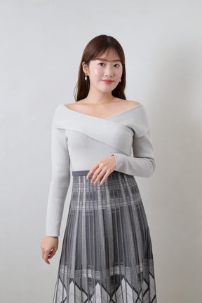 Layered Checked Knit Dress