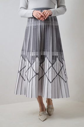 Layered Checked Knit Dress