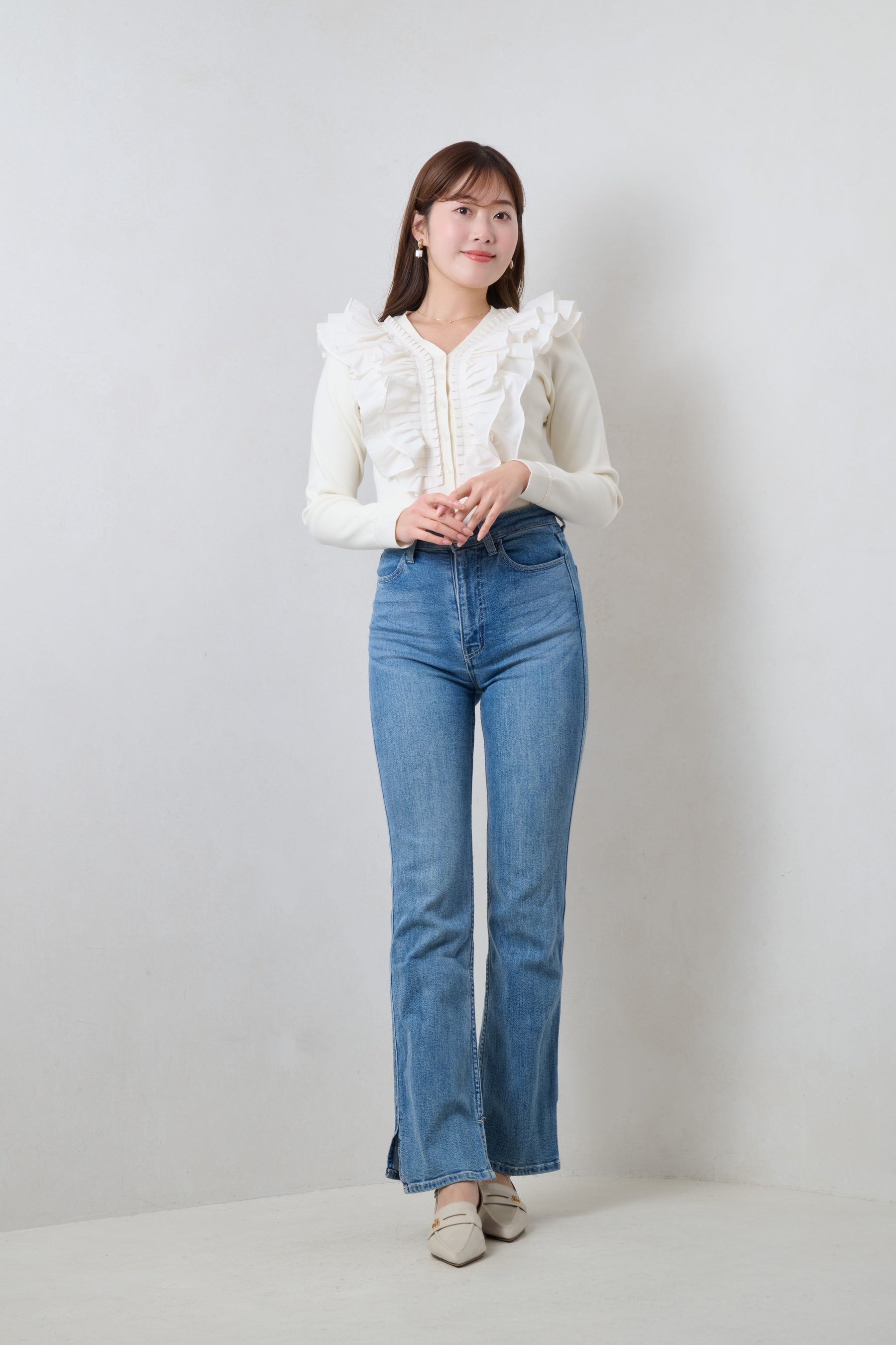 [Ships mid-January]Ruffle Pleated Knit Cardigan