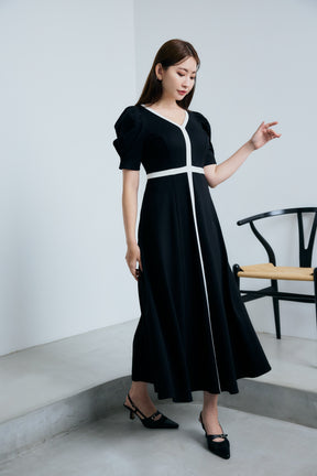 [New Color] Puff Sleeve Jersey Dress