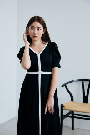 [New Color] Puff Sleeve Jersey Dress