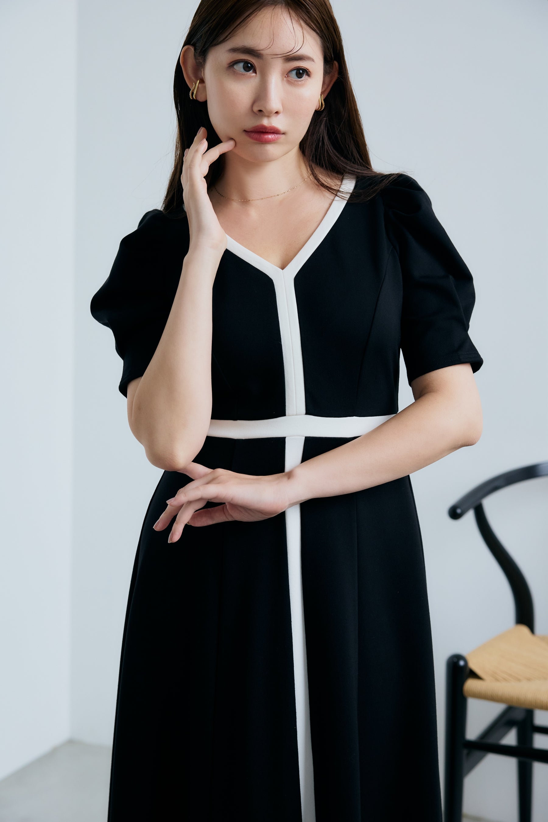 [New Color] Puff Sleeve Jersey Dress