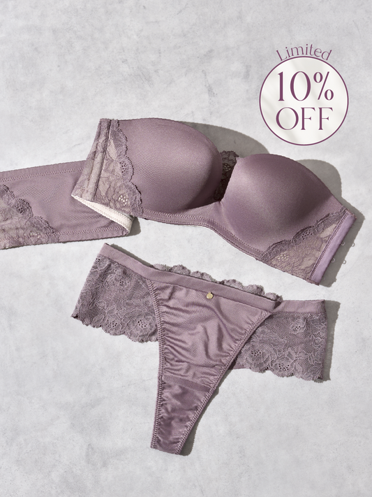 【mocha】Strapless Bra Set