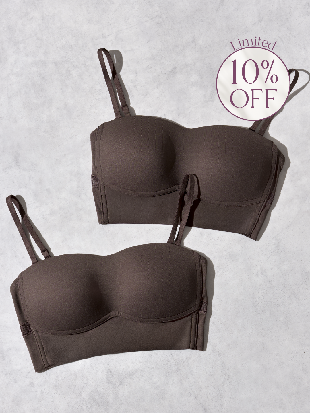 【mocha】Bandeau Bra 2 Set