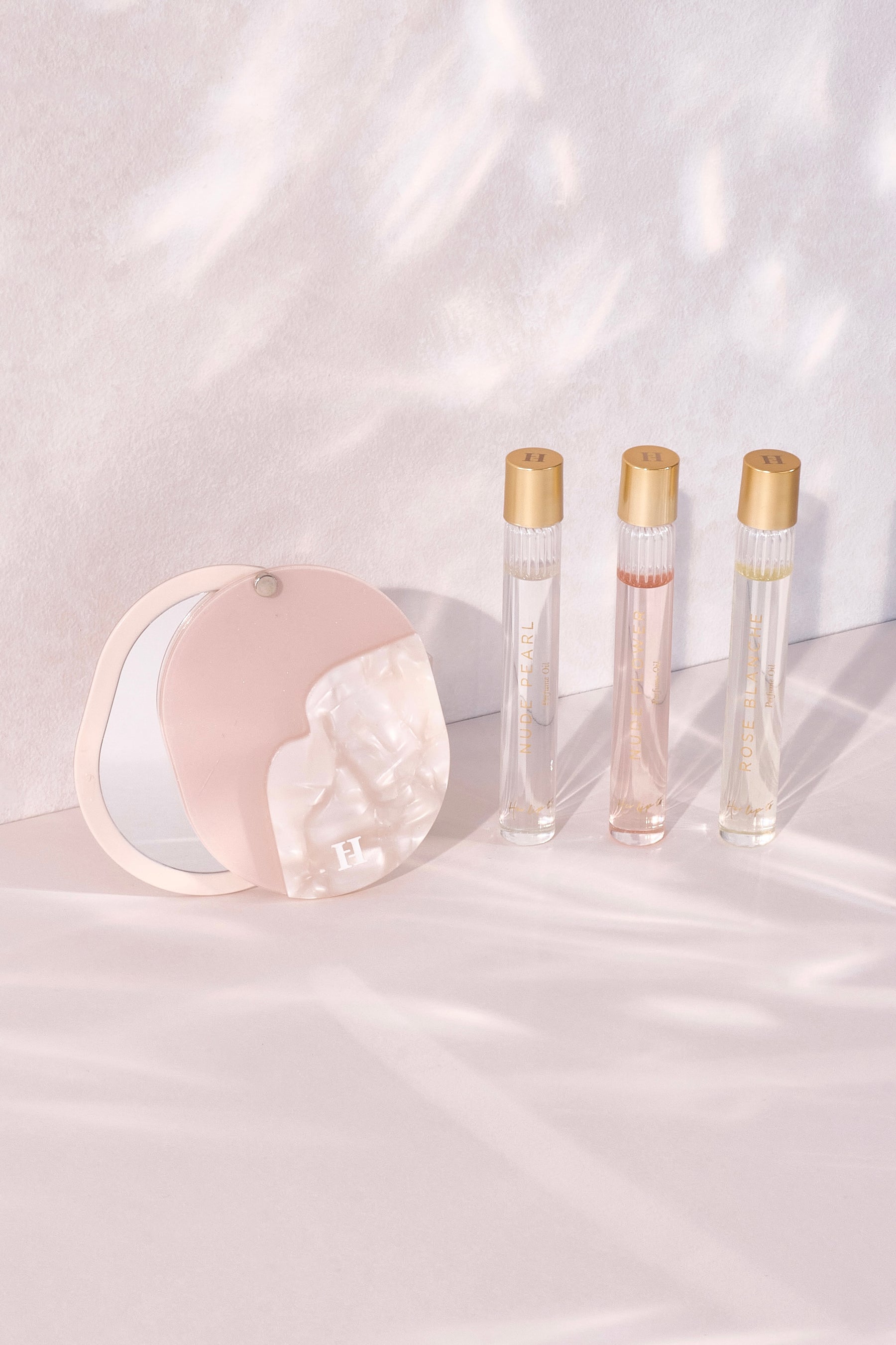 LIP COMPACT MIRROR - Roll-on Perfume Oil SET -