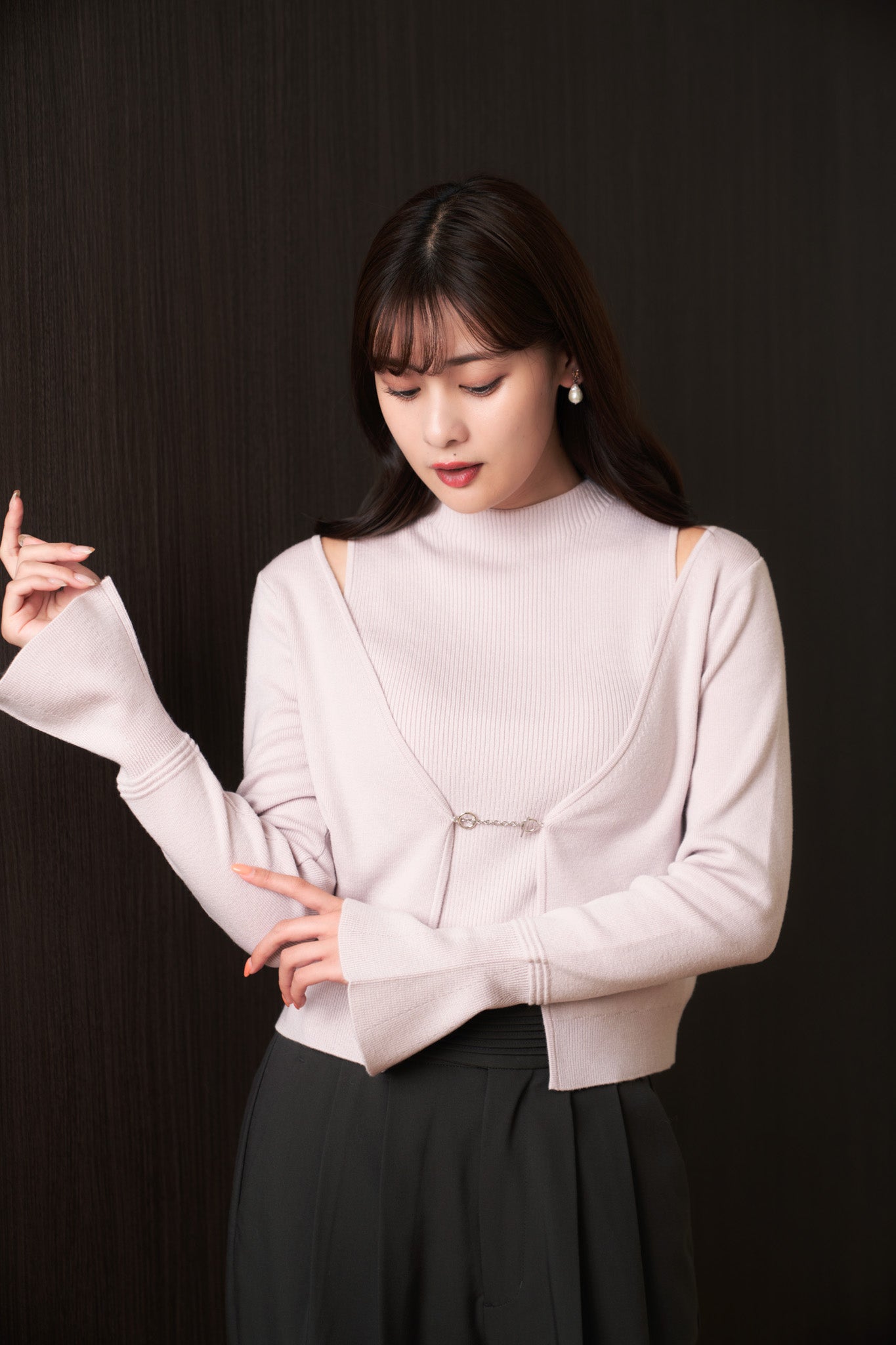 年間ランキング6年連続受賞】 herlipto Flared Sleeve Knit Set ニット