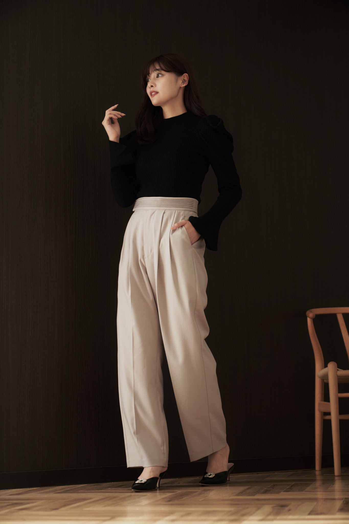 Marilyn Straight Pants Sculpt-Her™ Collection - Charcoal Heathered