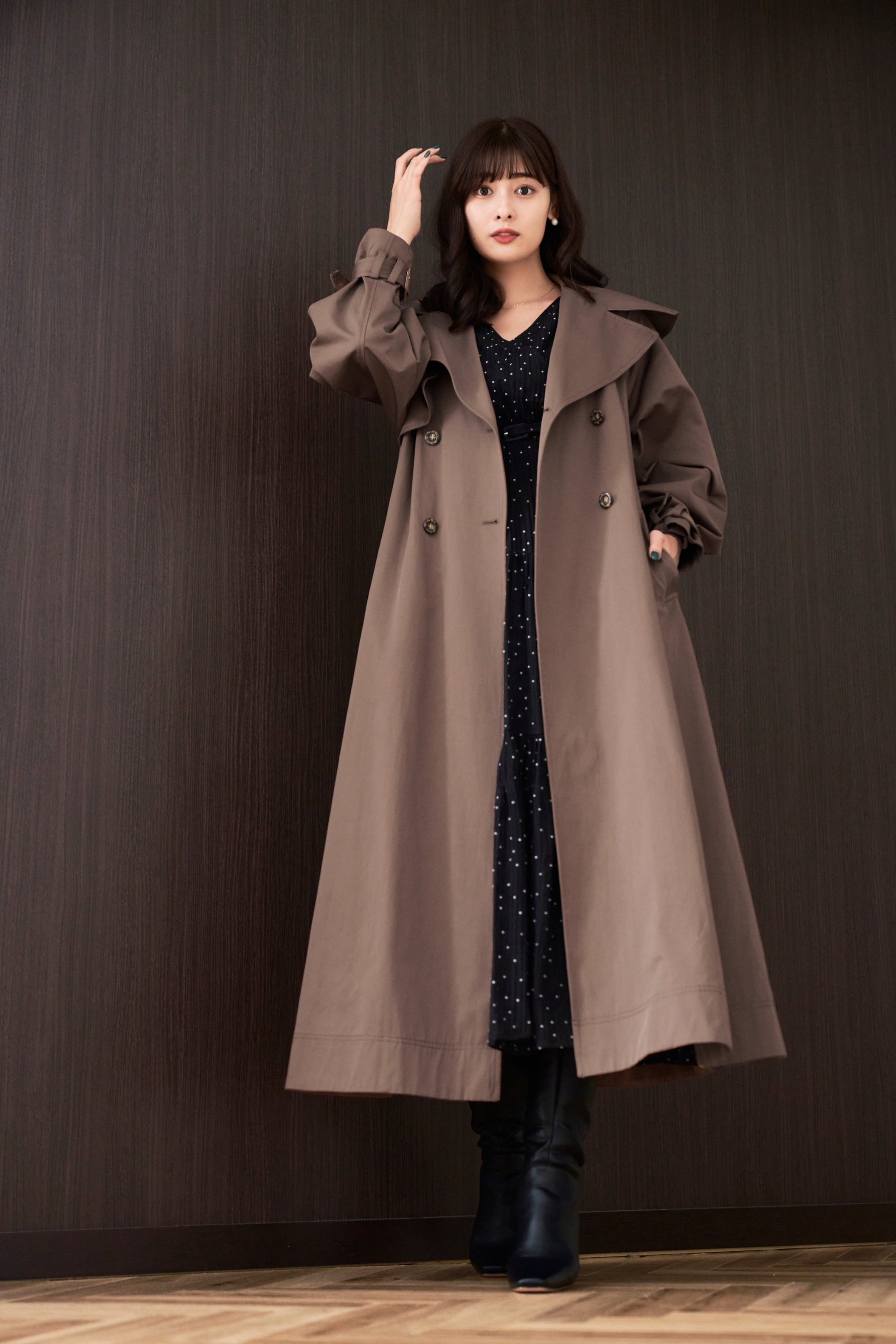 Herlipto　Grace Long Trench Coat　sサイズトレンチコート