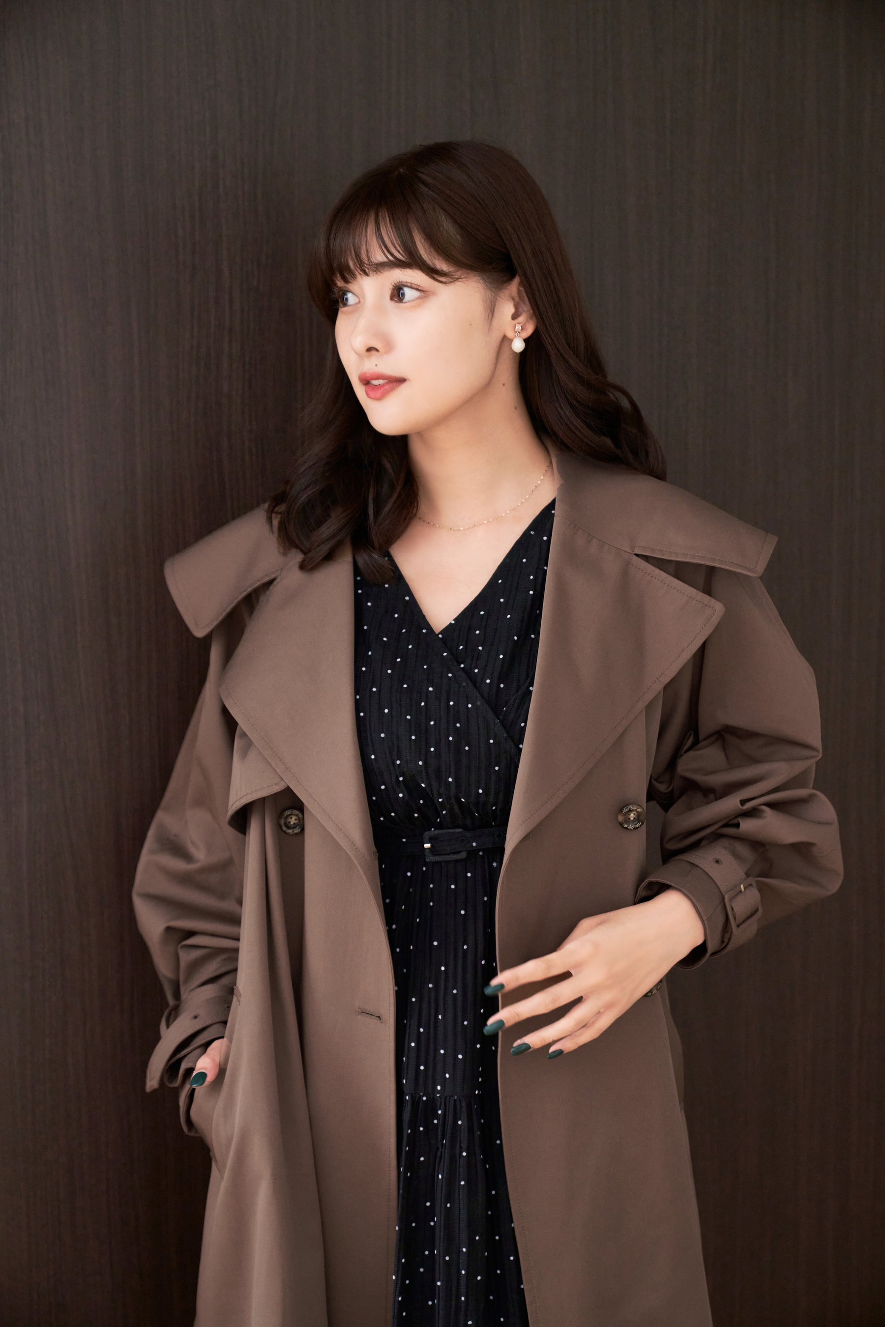Her lip to Grace Long Trench Coat 美品-