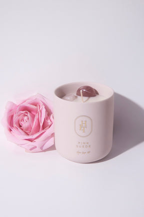 SELF LOVE CRYSTAL CANDLE - PINK SUEDE - ★