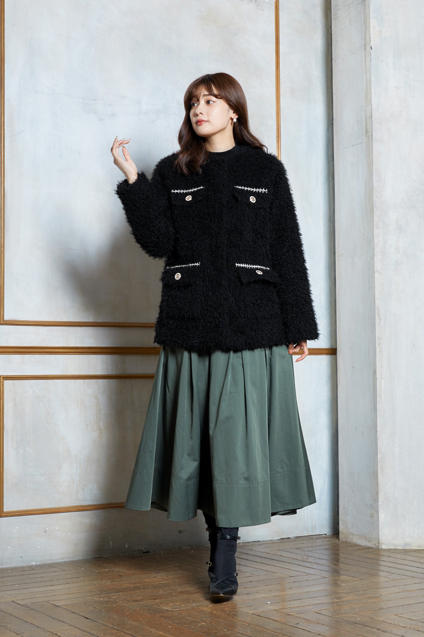 Royal Faux Fur Coat BLACK herlipto