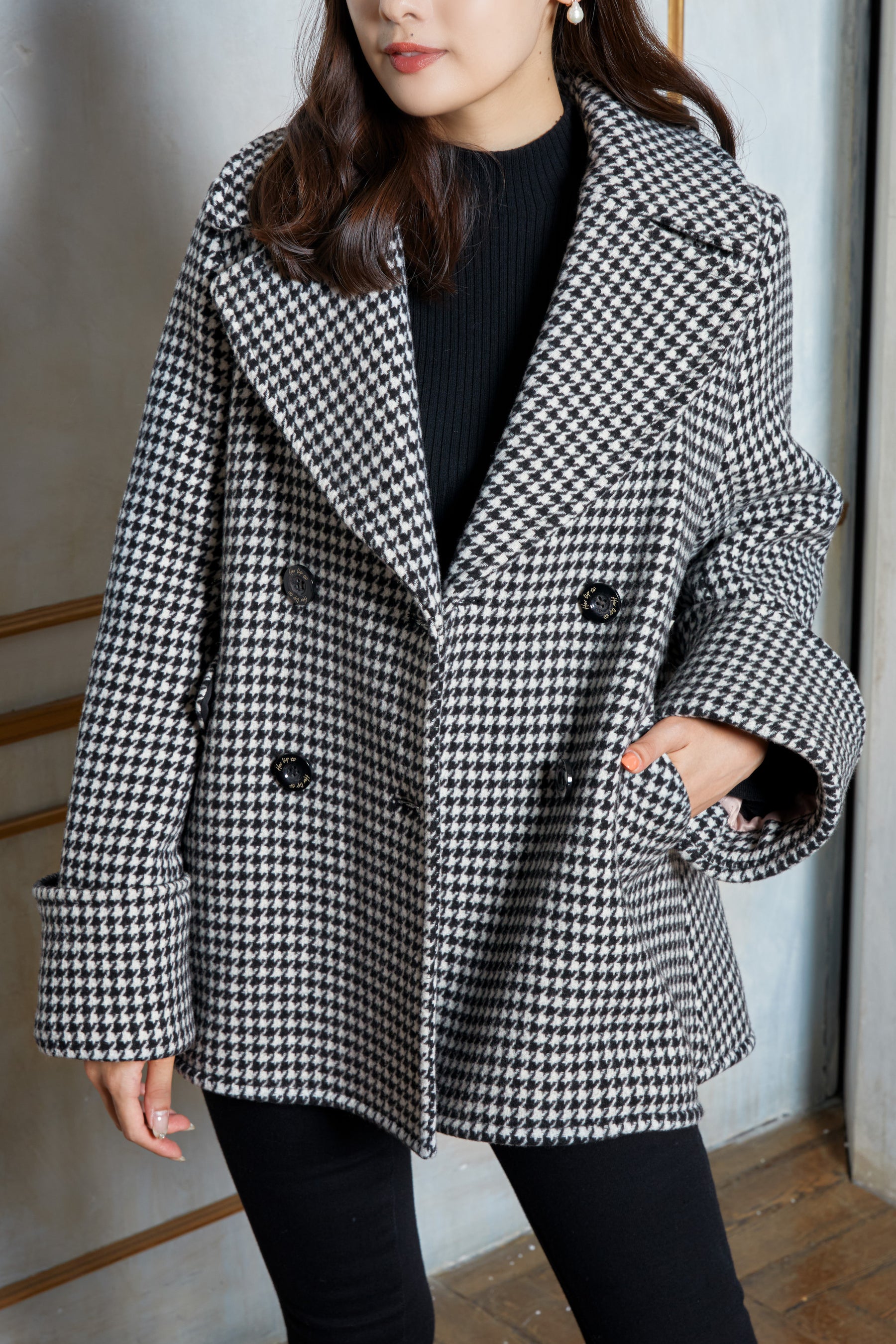 her lip to Proust Wool-Blend Melton Coat