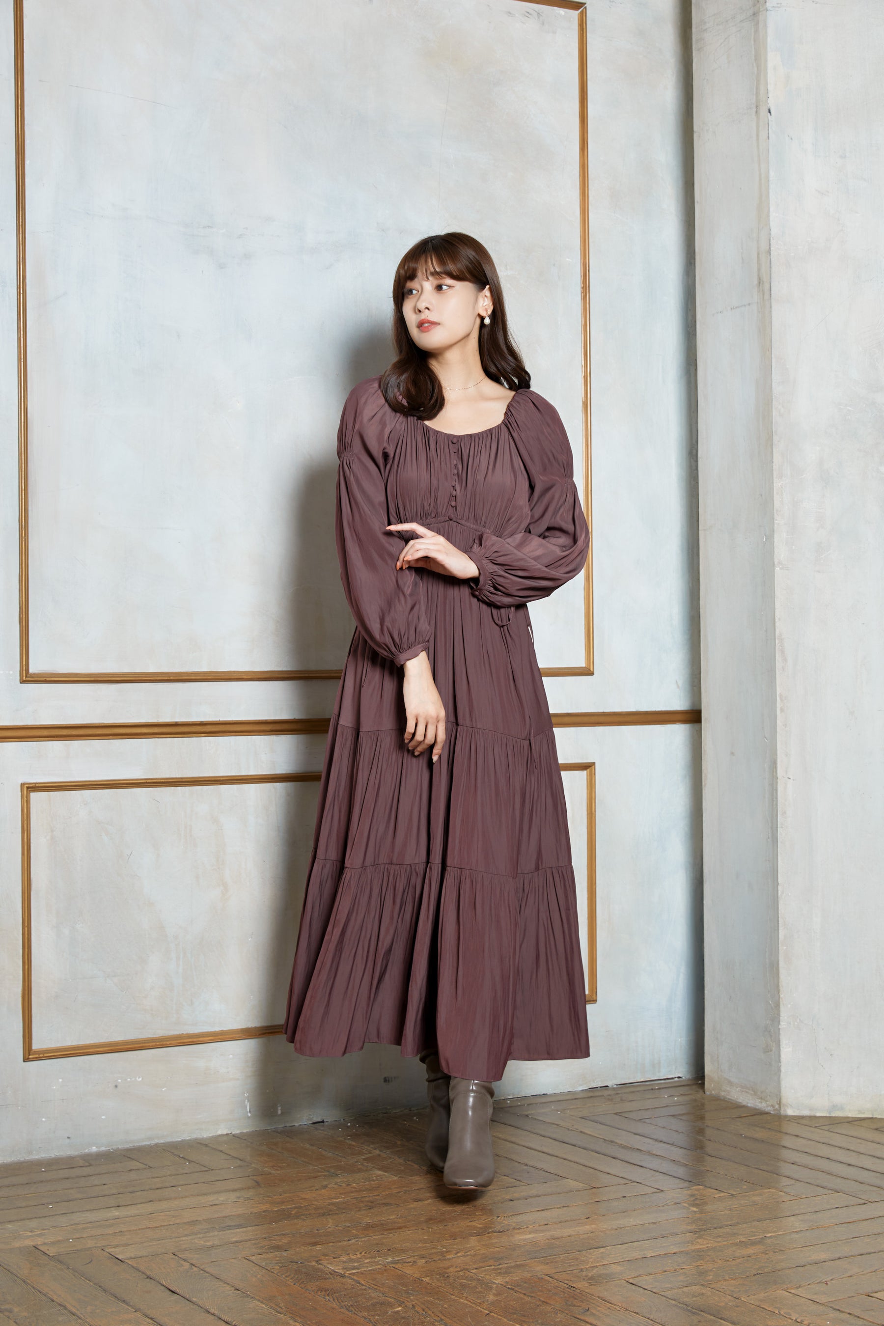 安い商品 Side Bow Satin Long Dress herlipto | guirai.com.ar