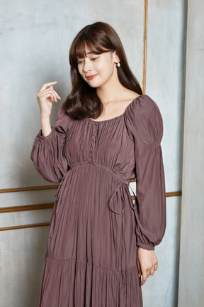 Side Bow Satin Long Dress