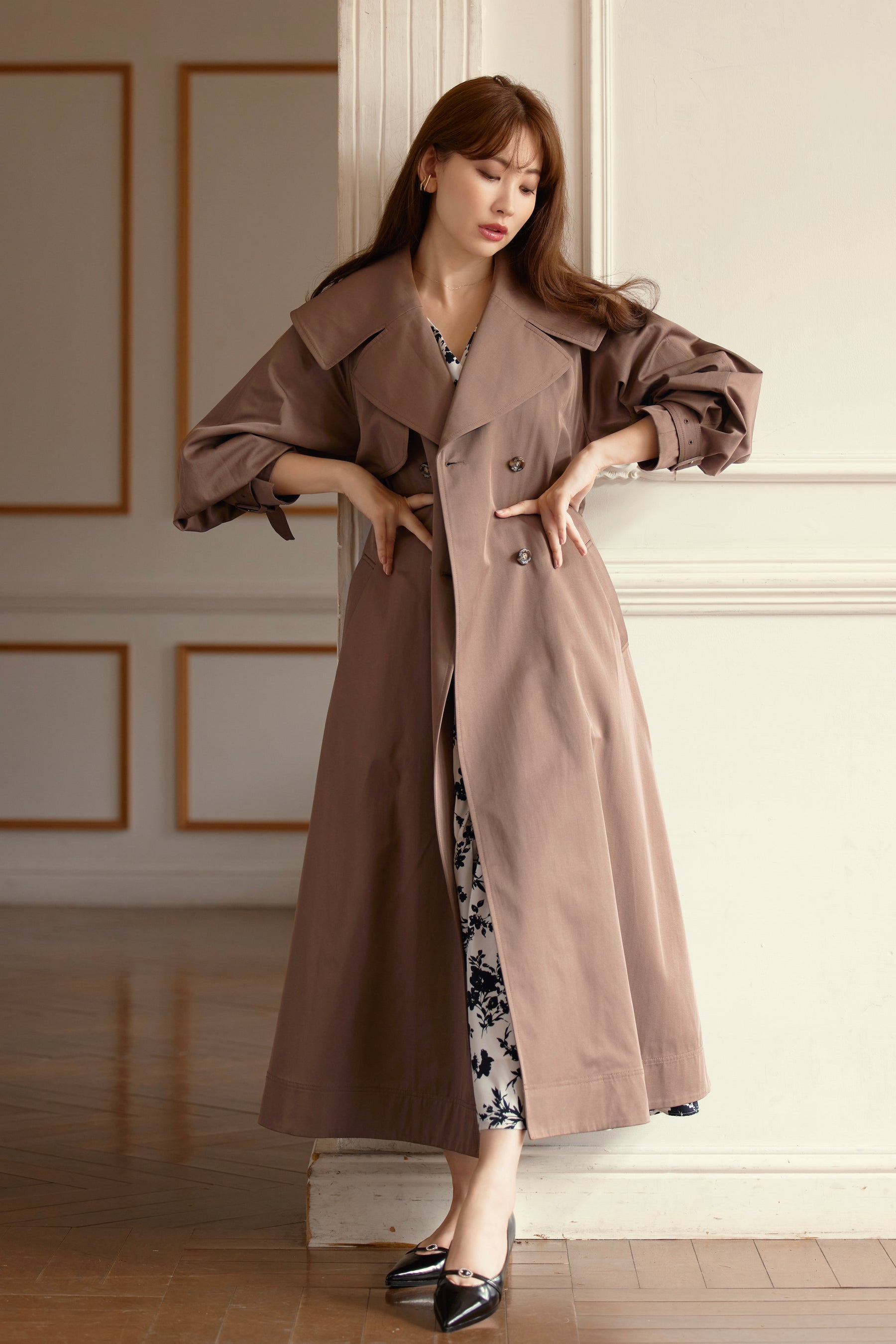 Herlipto Belted Dress Trench Coat