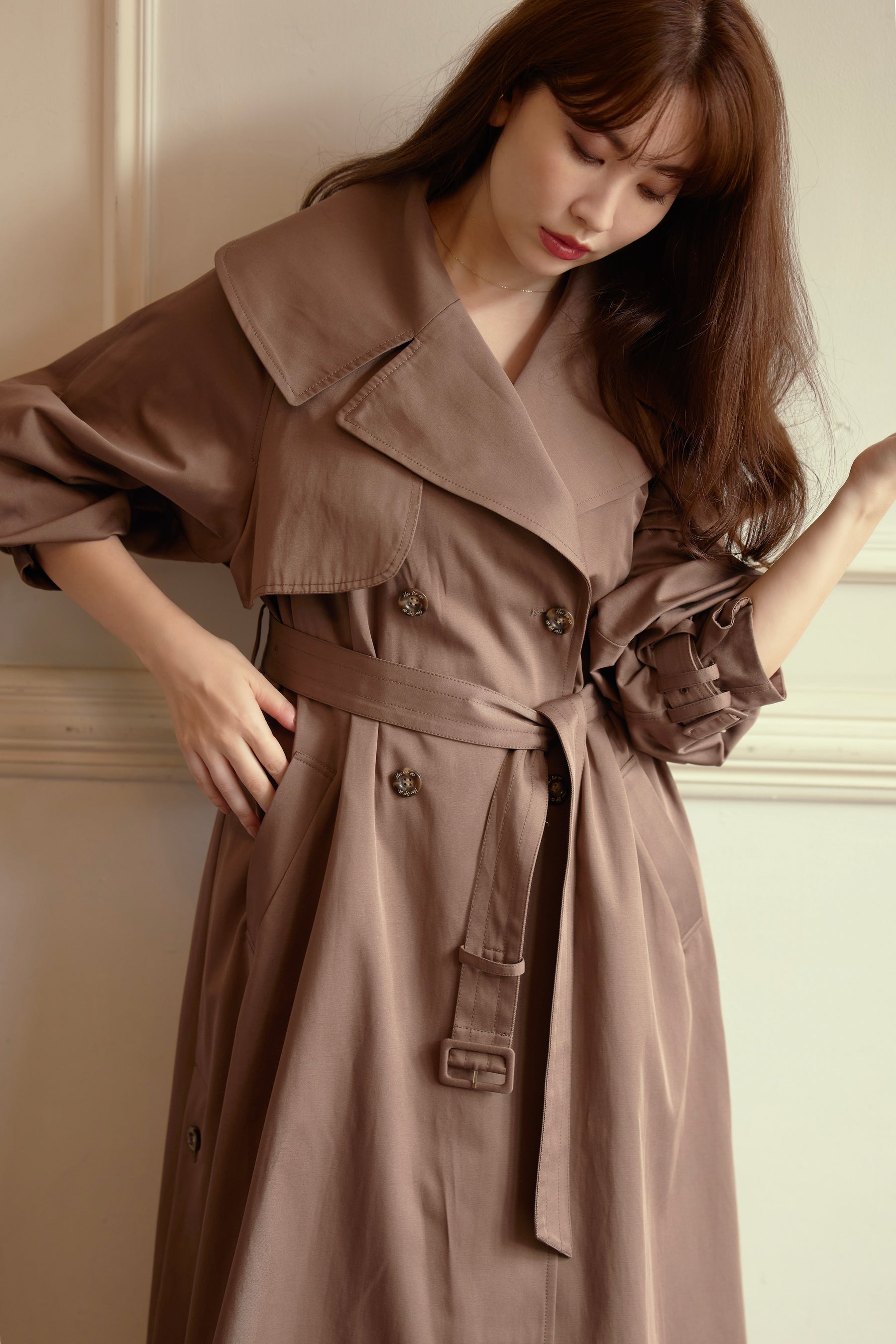 Herlipto　Grace Long Trench Coat　sサイズトレンチコート