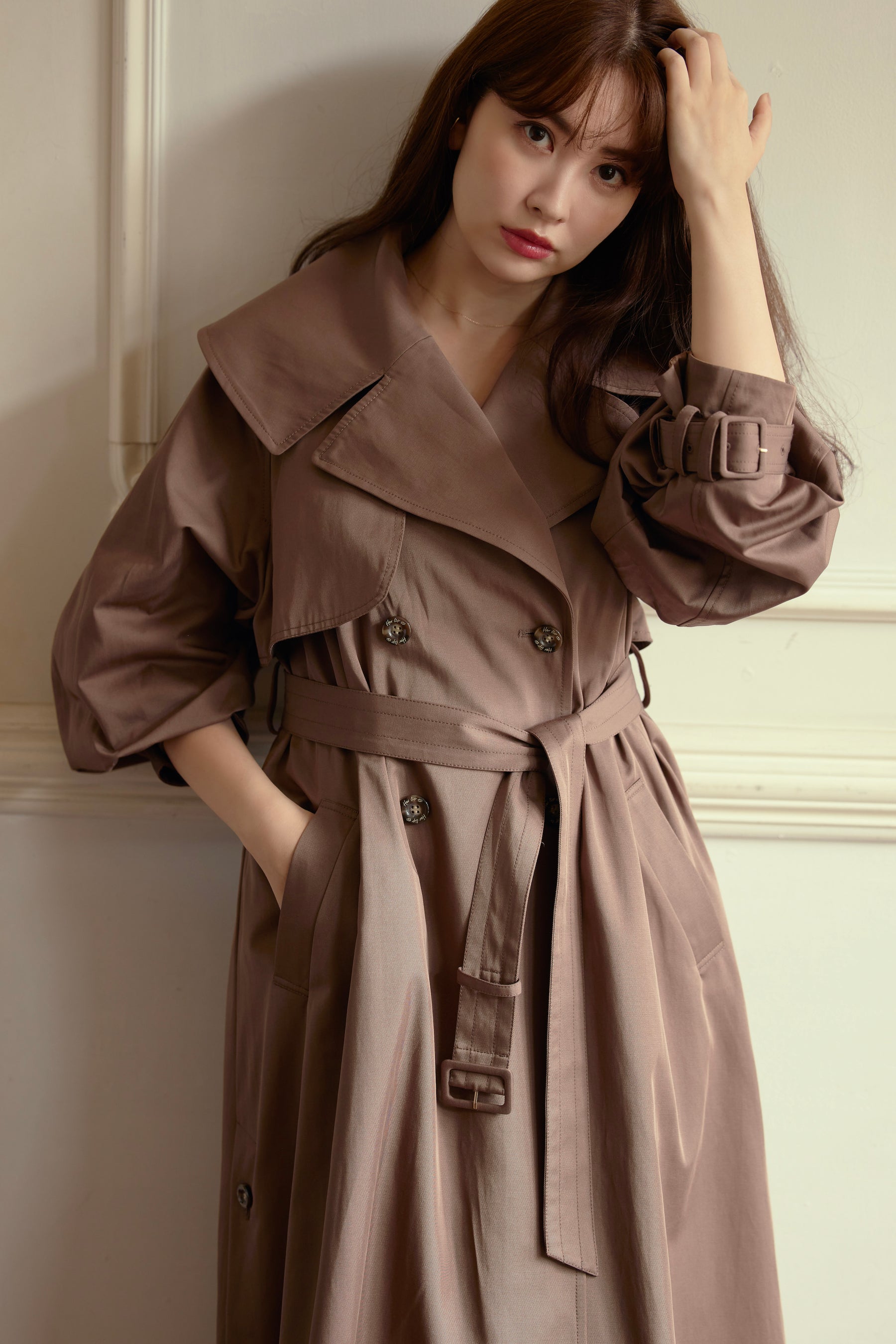 Herlipto　Grace Long Trench Coat　sサイズトレンチコート