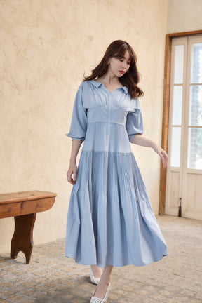 [Posting ended] Pleated Open Shirt Dress